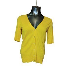 New York & Company 7th Avenue Design Studio Yellow Cardigan Size S Tall